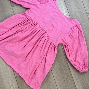 Free People FP Beach Pink Bubble Sleeve Dress Size S